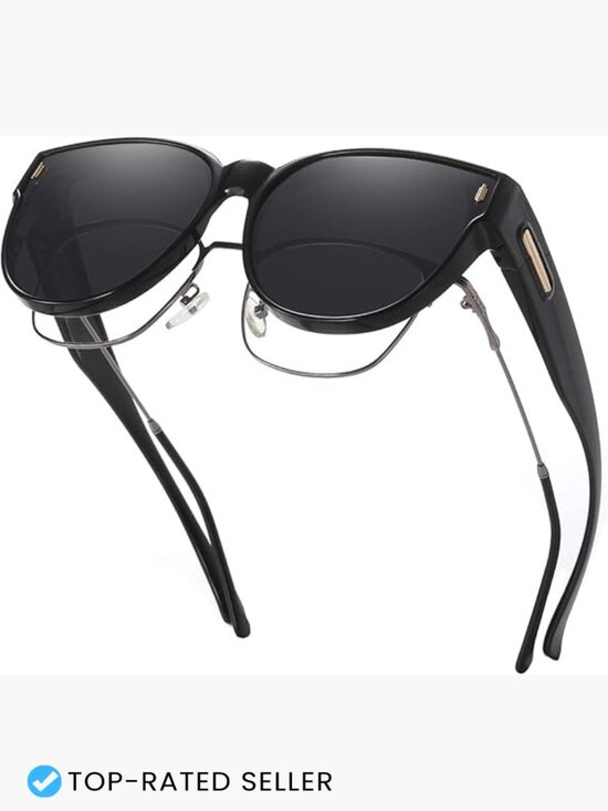 Fit Over Glasses Sunglasses Trendy Cat Eye Large Polarized UV400 Protection